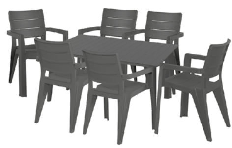 Hecht Anegada Graphite 4 Set masa cu 4 scaune